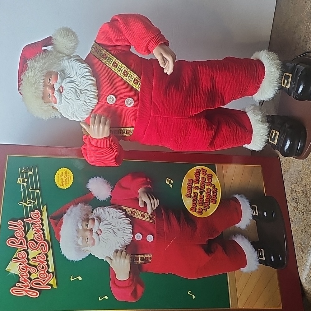 Jingle Bell Rock Santa Musical Animated Christmas Decor Vintage Decorations - Picture 10 of 10